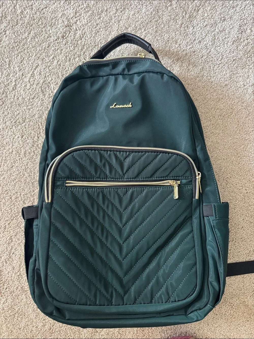 Dark Green Quilted work backpack